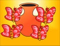 That is the design of flower vase with butterfly design Royalty Free Stock Photo