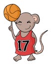 Rat basket player Royalty Free Stock Photo