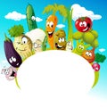 Design with funny vegetable cartoon - vector illustration Royalty Free Stock Photo