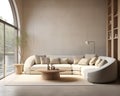 Design furniture room home style living beige sofa modern apartment interior minimal Royalty Free Stock Photo