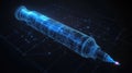 design futuristic wireframe model of an epinephrine pen simulation Royalty Free Stock Photo