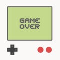 Design of game over message in retro screen