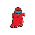 Design Character Game Among Us Trending Ghost Red