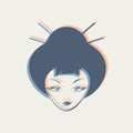 Design of geisha face illustration Royalty Free Stock Photo