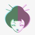 Design of geisha face illustration Royalty Free Stock Photo