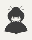 Design of geisha face draw Royalty Free Stock Photo