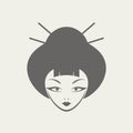 Design of geisha face illustration Royalty Free Stock Photo