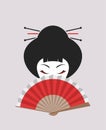 Design of geisha face illustration Royalty Free Stock Photo