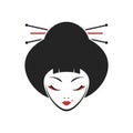 Design of geisha face illustration Royalty Free Stock Photo