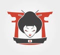 Design of geisha face illustration