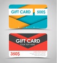 Design of gift cards in style of material design Royalty Free Stock Photo