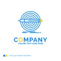 Design, goal, pencil, set, target Blue Yellow Business Logo temp