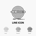 Design, goal, pencil, set, target Icon in Thin, Regular and Bold Line Style. Vector illustration