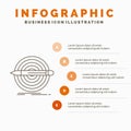 Design, goal, pencil, set, target Infographics Template for Website and Presentation. Line Gray icon with Orange infographic style