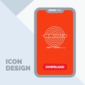 Design, goal, pencil, set, target Line Icon in Mobile for Download Page