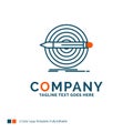 Design, goal, pencil, set, target Logo Design. Blue and Orange B