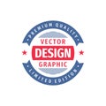 Design graphic badge logo vector in retro vintage style. Premium quality, limited edition. Emblem template collection Royalty Free Stock Photo