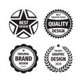 Design graphic badge logo vector set in retro vintage style. Original brand design. The best creative ideas. Emblem template Royalty Free Stock Photo