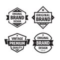 Design graphic badge logo vector set in retro vintage style. Original brand design, vintage premium quality. Promotion sticker. Royalty Free Stock Photo