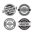 Design graphic badge logo vector set in retro vintage style. Premium quality, limited edition. Emblem template collection. Royalty Free Stock Photo