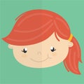 Design of a little lovely girl with beautiful red hair for any template