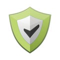 Design green 3d shield checkmark protect, security vector icon