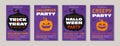 Design of Halloween Party poster with funny pumpkin. Collection of cards. Vector Royalty Free Stock Photo