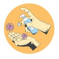 Design hand sanitizer gel antiseptic corona virus
