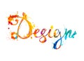 Design. Hand written word of splash paint Royalty Free Stock Photo
