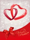 Design for happy valentine's day Greeting card with red Heart on