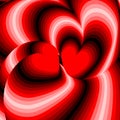 Design hearts twisting movement illusion background Royalty Free Stock Photo