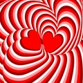 Design hearts twisting movement illusion background Royalty Free Stock Photo