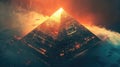 design high tech style emitting pyramid Royalty Free Stock Photo
