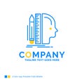 Design, human, ruler, size, thinking Blue Yellow Business Logo t