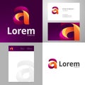 Design icon A element with Business card and paper template Royalty Free Stock Photo