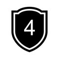 design icon of the number 4 in a shield illustration Royalty Free Stock Photo