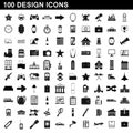 100 design icons set, simple style Royalty Free Stock Photo