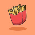 Design illustration of very delicious french fries. Isolated food design