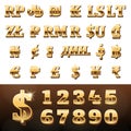 World Currency Gold Number Symbols Royalty Free Stock Photo
