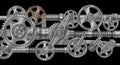 Design includes a system of rods and linkages illustrating complex Royalty Free Stock Photo