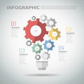 Design infographic template with abstract gear light bulb Royalty Free Stock Photo