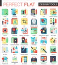 Design interface tools vector complex flat icon concept symbols for web infographic design. Royalty Free Stock Photo