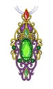 Design jewelry art vintage and gems pendant. Royalty Free Stock Photo