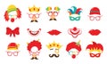 Design for Jewish holiday Purim with masks.