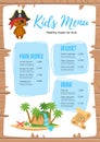 Design for kids menu Royalty Free Stock Photo