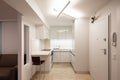 Design kitchen in modern apartment with stool