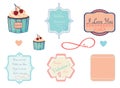 Design labels on love, valentine or wedding theme