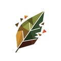 Design of a leaf featuring angular shapes in shades of green, Royalty Free Stock Photo