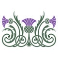 Design of leaves and flowers of the Thistle in Celtic style Royalty Free Stock Photo