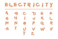 design letter font electricity concept orange color